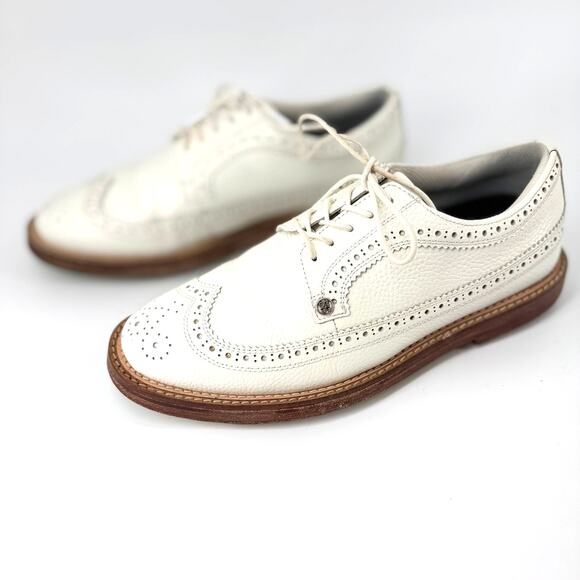 G/FORE Gallivanter Longwing Brogue Golf Shoes Mens 9 White Leather Waterproof main image 12